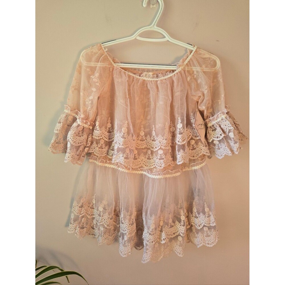 POL Boho Dream Tiered Lace Tulle Top ✨